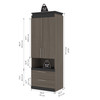Bestar Orion 30W Storage Cabinet with Pull-Out Shelf In Bark Gray & Graphite - 116164-000047