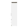 Bestar Orion 20W Storage Cabinet with Pull-Out Shelf In White & Walnut Grey - 116165-000017