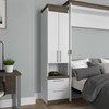 Bestar Orion 20W Storage Cabinet with Pull-Out Shelf In White & Walnut Grey - 116165-000017