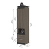 Bestar Orion 20W Storage Cabinet with Pull-Out Shelf In Bark Gray & Graphite - 116165-000047