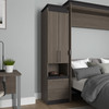 Bestar Orion 20W Storage Cabinet with Pull-Out Shelf In Bark Gray & Graphite - 116165-000047