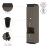 Bestar Orion 20W Storage Cabinet with Pull-Out Shelf In Bark Gray & Graphite - 116165-000047