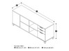 Bestar Pro-Linea 72W Credenza with 3 Drawers In White - 120611-1117