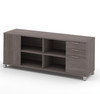Bestar Pro-Linea 72W Credenza with 3 Drawers In Bark Grey - 120611-1147