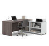 Bestar Pro-Linea 72W L-Shaped Computer Desk in Bark Grey & White -120885-47