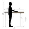 Bestar Pro-Vega 72W L-Shaped Standing Desk in Walnut Grey & White - 130420-000035