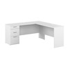 Bestar Logan 65W L Shaped Desk with Drawers in Pure White - 146852-000072