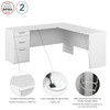 Bestar Logan 65W L Shaped Desk with Drawers in Pure White - 146852-000072