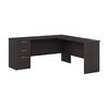 Bestar Logan 65W L Shaped Desk with Drawers in Charcoal Maple - 146852-000140