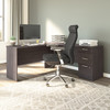 Bestar Logan 65W L Shaped Desk with Drawers in Charcoal Maple - 146852-000140