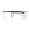 BESTAR Upstand 72W L-Shaped Electric Standing Desk in Deep Grey & White - 175852-000032