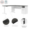 BESTAR Upstand 72W L-Shaped Electric Standing Desk in Deep Grey & White - 175852-000032