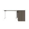 BESTAR Upstand 72W L-Shaped Electric Standing Desk in Bark Grey & White - 175852-000047