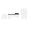BESTAR Upstand 135W 72W L-Shaped Standing Desk with Bookcase and File Cabinet in Deep Grey & White - 175853-000032