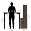 BESTAR Upstand 135W 72W L-Shaped Standing Desk with Bookcase and File Cabinet in Antigua - 175853-000052