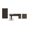 BESTAR Upstand 135W 72W L-Shaped Standing Desk with Bookcase and File Cabinet in Antigua - 175853-000052