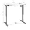 Bestar Upstand 24” x 48” Standing Desk in White - 175859-000017