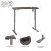 Bestar Upstand 24” x 48” Standing Desk in Bark Grey - 175859-000047