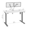Bestar Upstand 48W x 24D Standing Desk with Dual Monitor Arm in White - 175860-000017