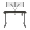 Bestar Upstand 48W x 24D Standing Desk with Dual Monitor Arm in Deep Grey - 175860-000032
