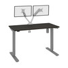 Bestar Upstand 48W x 24D Standing Desk with Dual Monitor Arm in Deep Grey - 175860-000032