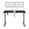 Bestar Upstand 48W x 24D Standing Desk with Dual Monitor Arm in Deep Grey - 175860-000032