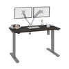 Bestar Upstand 48W x 24D Standing Desk with Dual Monitor Arm in Deep Grey - 175860-000032