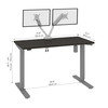 Bestar Upstand 48W x 24D Standing Desk with Dual Monitor Arm in Deep Grey - 175860-000032