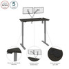 Bestar Upstand 48W x 24D Standing Desk with Dual Monitor Arm in Deep Grey - 175860-000032