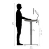 Bestar Upstand 48W x 24D Standing Desk with Dual Monitor Arm in Bark Grey - 175860-000047 