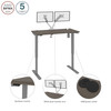 Bestar Upstand 48W x 24D Standing Desk with Dual Monitor Arm in Bark Grey - 175860-000047 