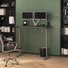 Bestar Upstand 48W x 24D Standing Desk with Dual Monitor Arm in Bark Grey - 175860-000047 