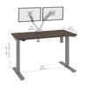 Bestar Upstand 48W x 24D Standing Desk with Dual Monitor Arm in Antigua - 175860-000052