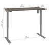 Bestar Upstand 30” x 60” Standing Desk in Bark Grey - 175869-000047
