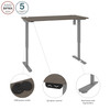 Bestar Upstand 30” x 60” Standing Desk in Bark Grey - 175869-000047