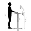 Bestar Upstand 60W x 30D Standing Desk with Dual Monitor Arm in White - 175870-000017