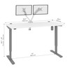 Bestar Upstand 60W x 30D Standing Desk with Dual Monitor Arm in White - 175870-000017