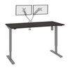 Bestar Upstand 60W x 30D Standing Desk with Dual Monitor Arm in Deep Grey - 175870-000032