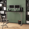 Bestar Upstand 60W x 30D Standing Desk with Dual Monitor Arm in Deep Grey - 175870-000032