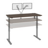Bestar Upstand 60W x 30D Standing Desk with Dual Monitor Arm in Antigua - 175870-000052