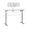 Bestar Upstand 72W x 30D Standing Desk with Dual Monitor Arm in White - 175880-000017