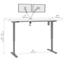 Bestar Upstand 72W x 30D Standing Desk with Dual Monitor Arm in White - 175880-000017