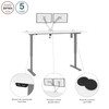 Bestar Upstand 72W x 30D Standing Desk with Dual Monitor Arm in White - 175880-000017