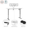 Bestar Upstand 72W x 30D Standing Desk with Dual Monitor Arm in White - 175880-000017