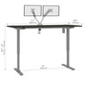Bestar Upstand 72W x 30D Standing Desk with Dual Monitor Arm in Deep Grey - 175880-000032