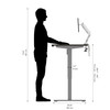 Bestar Upstand 72W x 30D Standing Desk with Dual Monitor Arm in Deep Grey - 175880-000032