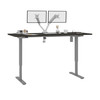 Bestar Upstand 72W x 30D Standing Desk with Dual Monitor Arm in Deep Grey - 175880-000032