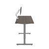 Bestar Upstand 72W x 30D Standing Desk with Dual Monitor Arm in Bark Grey - 175880-000047