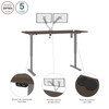 Bestar Upstand 72W x 30D Standing Desk with Dual Monitor Arm in Antigua - 175880-000052