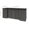 Bestar Norma 71W Desk Shell in Black & Bark Gray - 181400-000018
